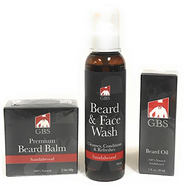 Beard Grooming 3 Piece Set Beard & Face Wash, Beard Oil, Beard Balm