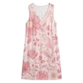 thumbnail image 5 of Womens Dresses Plus Size Sleeveless V-Neck Floral Printed Pockets Summer Women's Flowy Beach Vacation Outdoor Casual Loose Dresses, 5 of 8