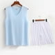 thumbnail image 4 of Conjunto Deportivo de los Hombres, Moda Casual de Color Sólido Cuello en V sin Mangas de Elasticidad Superior para el Desgaste Al Aire Libre, Traje Atlético de Humedad, 4 of 4
