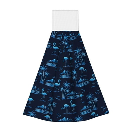 

Coaee BLUE Flamingo Birds for Fast Absorbent Hanging Towels with Velcro for Kitchen Bathroom Laundryroom