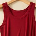 thumbnail image 5 of QUINDOS Womens Tank Tops Summer Gym Wine Solid Color Loose Sleeveless Round Neck T-shirt Home Tops Thin Bottoming Shirt Camisoles for Women Plus Size, 5 of 5