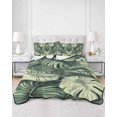 thumbnail image 3 of Palm Leaves Twin Size Down Alternative Comforter, Lightweight Comforter Quilt Bedding Set with Pillow Shams Country Summer Botanical Tropical Plants All Seasons Bed Comforter Duvet Insert 68"x86", 3 of 7