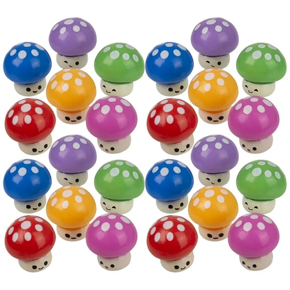 Set of 24 Adorable Soft Mushroom Figurines - Cute School Supply Gift - Desk Pet - Collectible Figurine