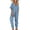 Blue, variant on Baqcunre Jumpsuits for Women Women Solid Color V Neck Jumpsuits Half Sleeve Long Rompers Beam Foot Baggy Overalls Pants Jumpsuits for Women Dressy One Piece Jumpsuits for Women