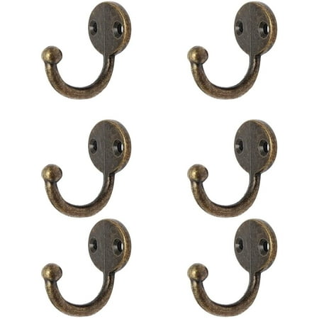 

Lot 6pcs Retro Alloy Wall Mounted Coat Hat Hat Hanger Hook - Bronze 35 * 30 mm -