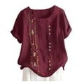 thumbnail image 4 of LYXSSBYX Clearance Plus Size Womens Shirts Women's Summer Casual Short Sleeve Printing Loose Shirt Tops, 4 of 4