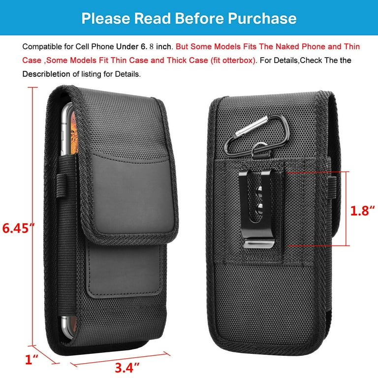 Njjex for Motorola Moto Z4 Play Z4 Z3 Z3 Play Z2 Play Z2 Force Z Play Z Force Z Driod Cell Phone Holster Nylon Metal Belt Clip Pouch RFID Wallet Case