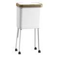 thumbnail image 5 of 15 Liter Rolling Trash Can with Wheels, Large Capacity Waste Bin for Kitchen, Living Room, Home Office, White and Gold Finish, 5 of 6