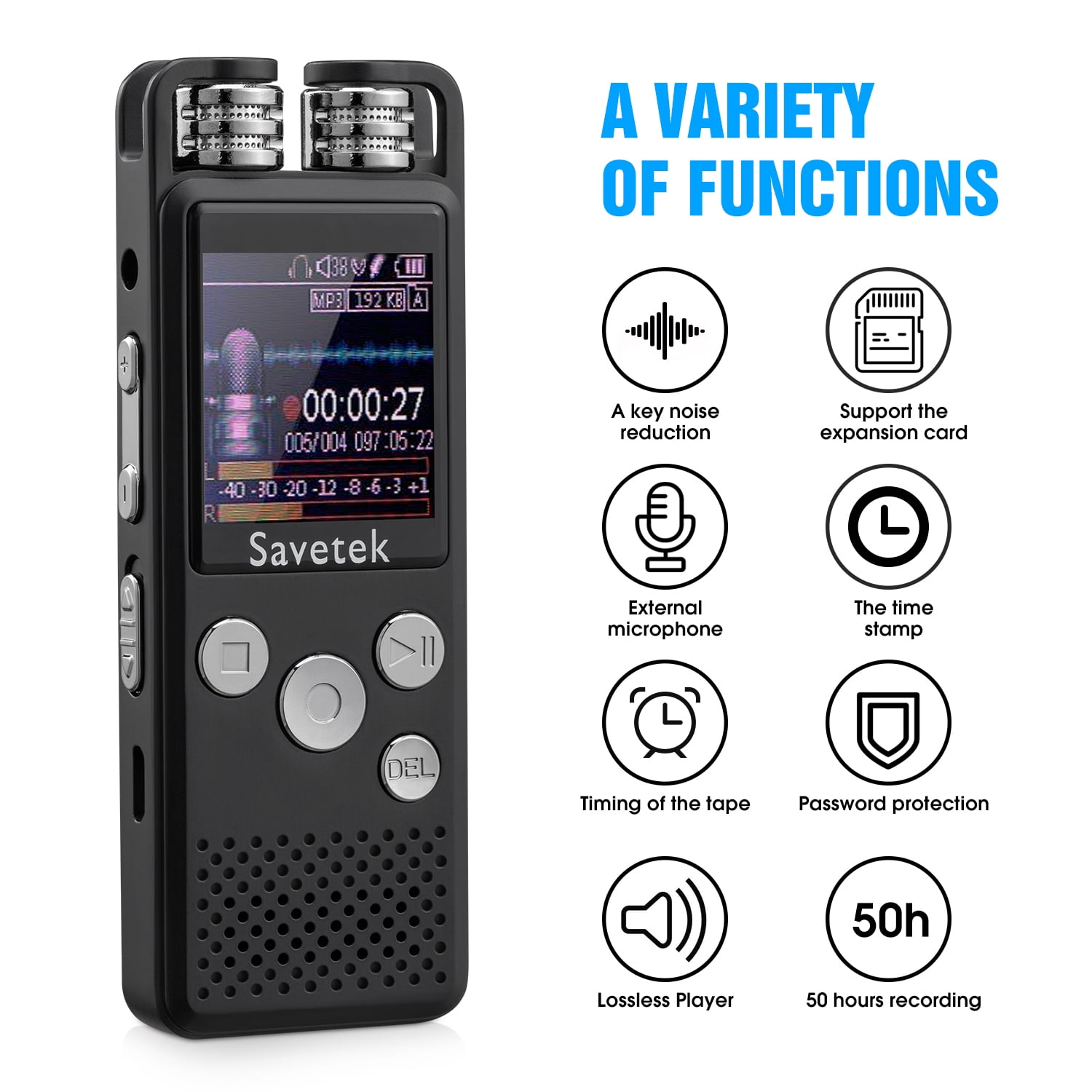 Premium Voice Activated Digital Audio Voice Recorder 32GB USB Pen Dictaphone PCM Recording Hifi Mp3 Player For Lectures Password Protection