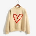 thumbnail image 2 of WEAIXIMIUNG Chandail en Molleton pour Femmes Veste Sans Capuche Imprimé Cœur Pull pour Femmes Chandail en Molleton Imprimé Haut Chandail en Molleton à Manches Longues Blouse Pull Tempérament Blouse Décontractée, 2 of 3