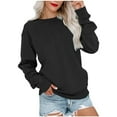 thumbnail image 2 of BLVB Crewneck Sweatshirts Women Long Sleeve Tops Fall Fashion Clothes Winter Pullover with Zipper, 2 of 6