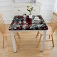 thumbnail image 3 of BANET Christmas Tablecloth Square,Red Pattern Polyester Table Cloth Spillproof and Stainproof Washable White, 3 of 7