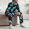 thumbnail image 5 of Mens Pajamas Set, Dazzling Color Fox Button Down Long Sleeve Loungewear Sleepwear Pjs sets for Men, 5 of 5