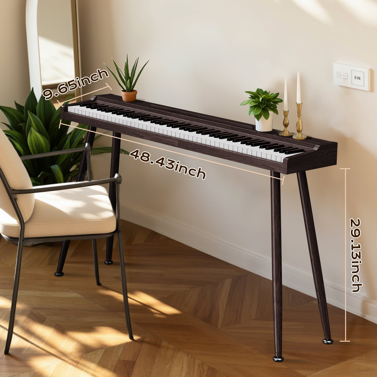 TERENCE 88 Key Piano Keyboard Digital: 88 Key Keyboard Piano Semi-Weighted Full Size Premium Sound MIDI Headphone Jack Triple Pedal for Beginners to Professionals