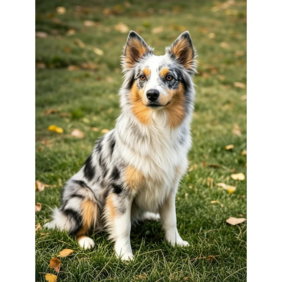 5D Diamond Art DIY Kits Australian Shepherd Diamond Painting Full Round Drill Rhinestone Crystal by Number Embroidery Arts and Crafts for Living Room Bedroom Home Wall Decor 12x16 inch