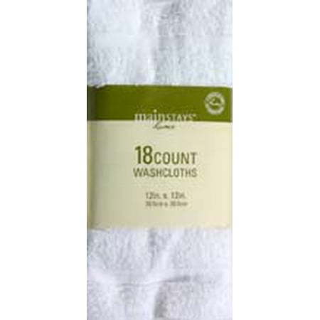 Mainstays White 18pk Wash Cloth