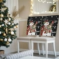 thumbnail image 3 of Christmas Snowman Chair Covers Set of 8 Winter Xmas Box Bird Snowflakes Black Chair Back Covers Stretch Removable Washable Slipcovers Protector for Dining Room Kitchen Party Decor, 3 of 5