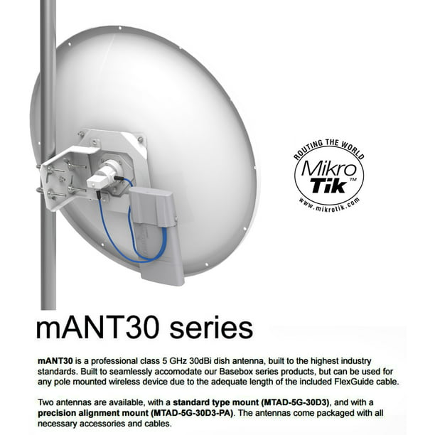 Mikrotik MTAD-5G-30D3, mANT30 30dBi 5Ghz Parabolic Dish antenna for