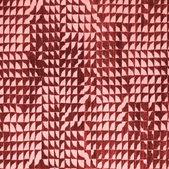 Ahgly Company Indoor Square Abstract Red Modern Area Rugs, 8' Square