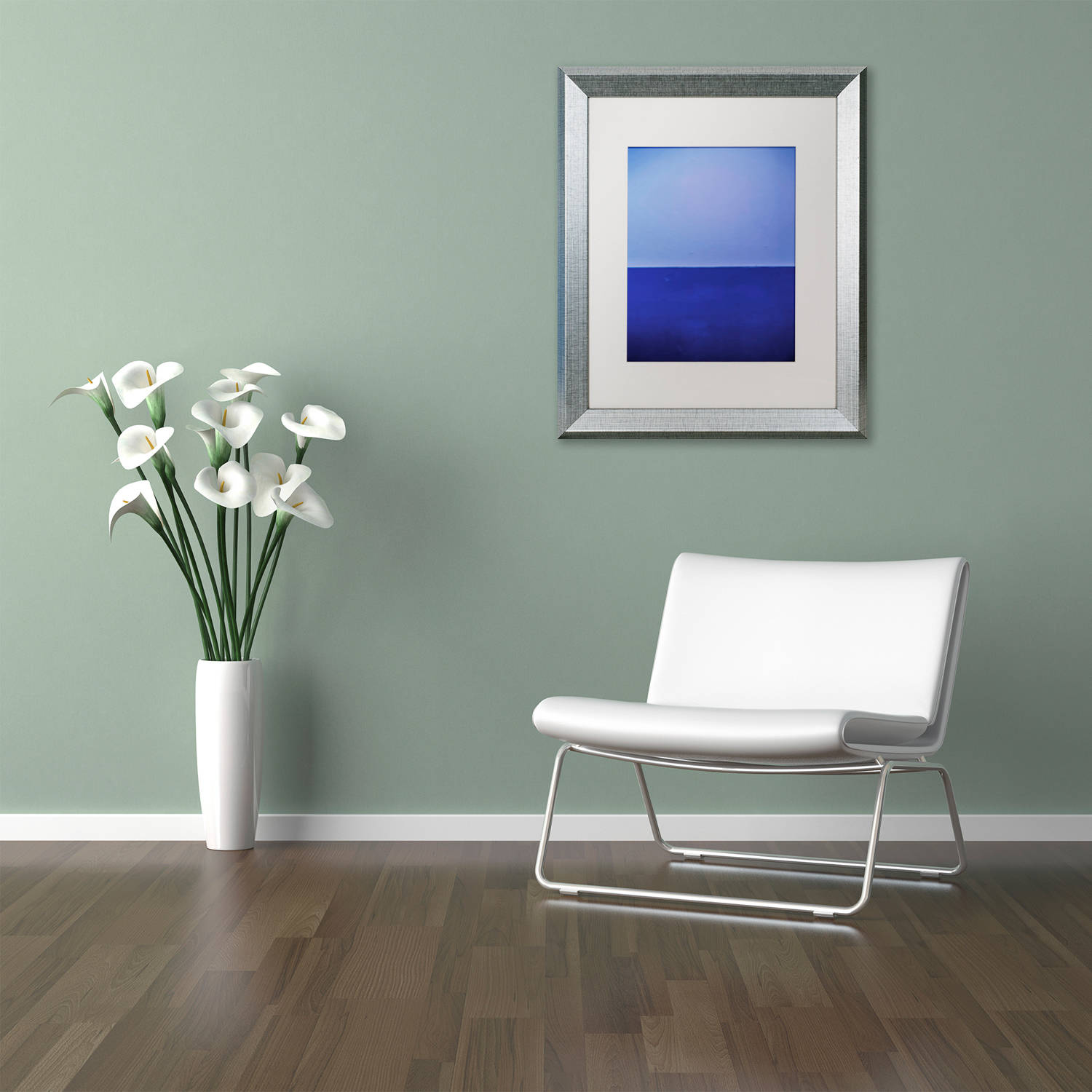Trademark Fine Art "Silence" Canvas Art by Claire Doherty, White Matte, Silver Frame