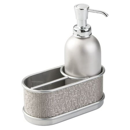 Mdesign Kitchen Sink Soap Dispenser Pump And Sponge Caddy Organizer Mdesign Kitchen Sink Soap Dispenser Pump And Sponge Caddy Organizer For Countertops Metallic