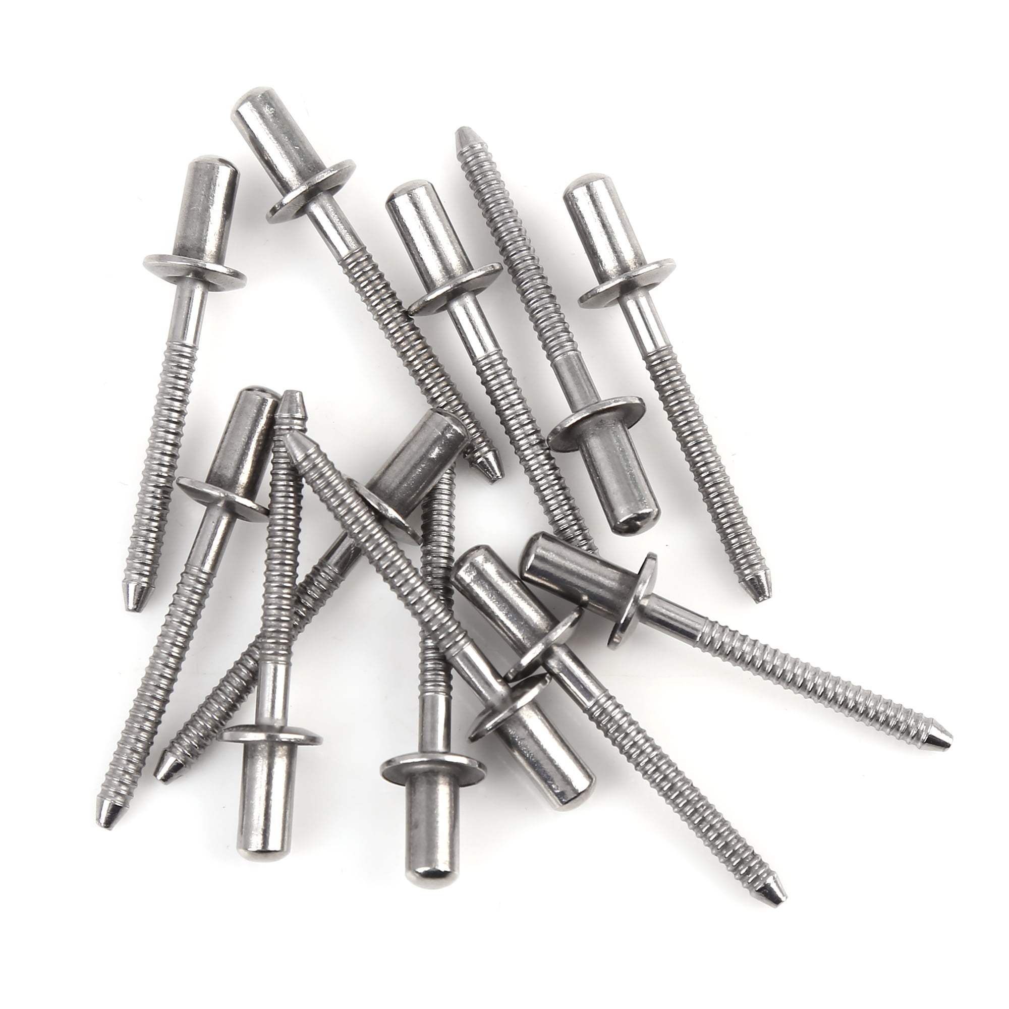 12pcs 4.8mm x 10mm 304 Stainless Steel Round Head Closed End Blind Rivet for Car 