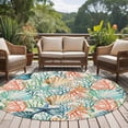 thumbnail image 4 of Coastal Beach Round Area Rug 8Ft Washable Large Circle Rugs for Living Room Dorm, Nautical Summer Coral Starfish Shell Non-Slip Carpet Floor Mats Indoor Outdoor Carpet Runner Aesthetic Home Decor, 4 of 8