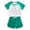 AB560 Green, variant on Toddler Outfit Set For Girls Summer Color Block Short Sleeve Crew Neck Tops And Shorts Set Fashion Stylish Little Girls Summer School Sport Athletic Wear Size 4-5 Years Pink