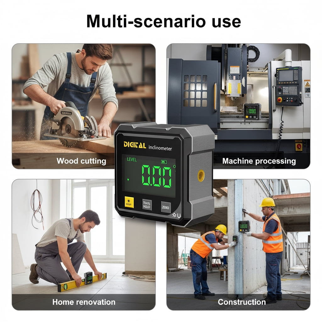 Stxxno Magnetic Digital Angle Finder Electronic Laser Level Rechargeable 4-Side Strong Magnetic 1-Pack