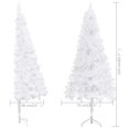 thumbnail image 4 of vidaXL Corner Artificial Christmas Tree White 210 cm PVC, 4 of 5