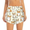 thumbnail image 4 of Lsque Cartoon Corgi Printed Women's Running Shorts with Liner Pockets,Elastic Quick Dry Workout Athletic Gym Yoga Shorts,Womens High Waist Shorts-X-Large, 4 of 9