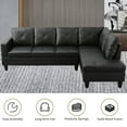 thumbnail image 5 of NeoKo Sectional Couch for Living Room Furniture Sets,Black Faux Leather L Shape sectional Sofa 2 Piece for Apartment, Office, Bedrooms, 5 of 7