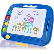 Large Magnetic Drawing Board - 4 Colors 16×13in Writing Painting Doodle Pad with 4 Stamps for Toddlers, Learning Educational Toy Etch Sketch Gift for 36+ Month Kids Girls Boys