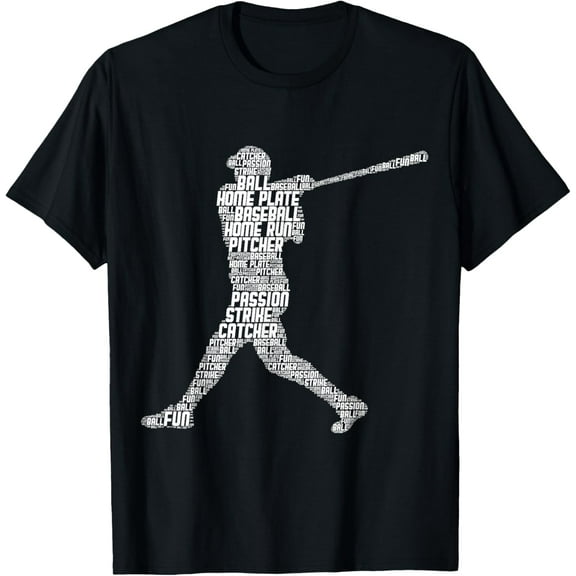 Baseball Player Batter Youth Kids Boys Men T-Shirt