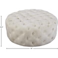 thumbnail image 4 of Meridian Furniture Addison Ottoman et Banc en Velours Crème Capitonné, 4 of 4