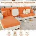 thumbnail image 4 of Topchances Stretch Fabric Solid print Polyester Sofa Slipcovers, Orange, 4 of 9