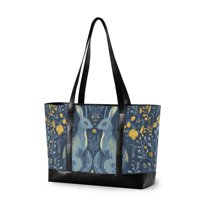 FORMRS Laptop Tote Bag for Women with 15.6" Computer Compartments Handbag, Yellow Forest Pattern