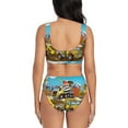 thumbnail image 3 of Wukai Different Construction Site Vehicles Women's Bikini Set Two Piece,wimsuit High Waisted V Neck Twist Front Adjustable Spaghetti Straps Bathing Suit-X-Large, 3 of 7
