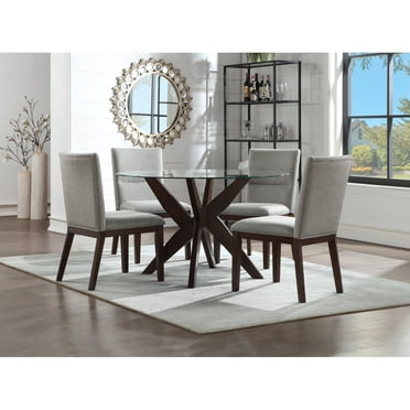 DeeHome Amalie - 5 Piece Dining Set - Brown
