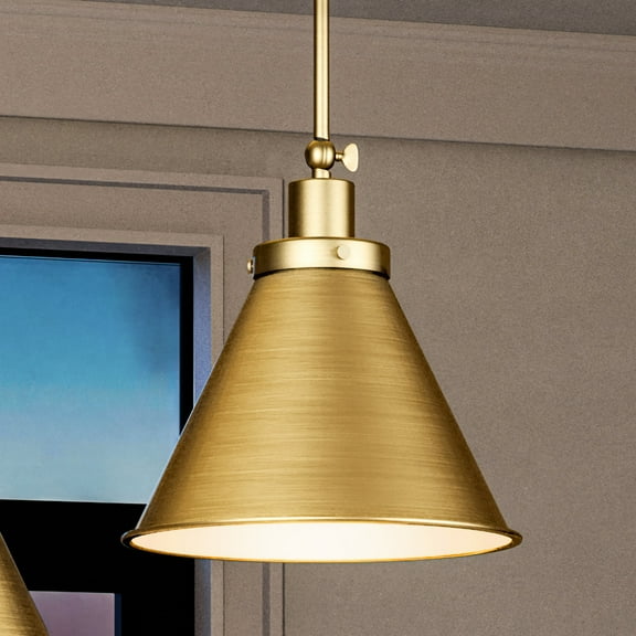 Luxury Traditional Pendant, 12.75H x 12.25W, with Modern Farmhouse Style, Olde Brass, UHP4006 by Urban Ambiance