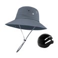 thumbnail image 3 of Sombrero de pescador con ancha ajustable y portátil, con carcasa rígida interior para golf, jardinería, trabajo al libre, playa y equitación. Gris, 3 of 9