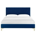 thumbnail image 4 of Modway Yasmine Channel Tufted Performance Velvet Full Platform Bed in Navy, 4 of 8