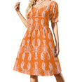 thumbnail image 1 of Cheerful Robe Sans Manches Imprimé Homard orange pour Femmes Été, 1 of 4
