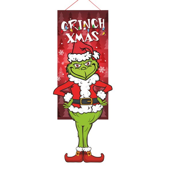 Adornos de Grinch 2022 Festival de San Patricio Banderas colgantes Decoraciones Centros comerciales, bares, KTV Accesorios de decoración Colgante de ambiente Decoraciones navideñas de Grinch para exte