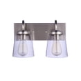 thumbnail image 2 of Elsa 2 - Light Brushed Polished Nickel/Silver Incandescent Glass And Steel Wall Sconce, 2 of 7