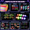 thumbnail image 2 of Ayieyill 206pcs Glow in the Dark Party Supplies for Kids Adults, Neon Light Up Christmas Party Favors with Glow Sticks, 2 of 7
