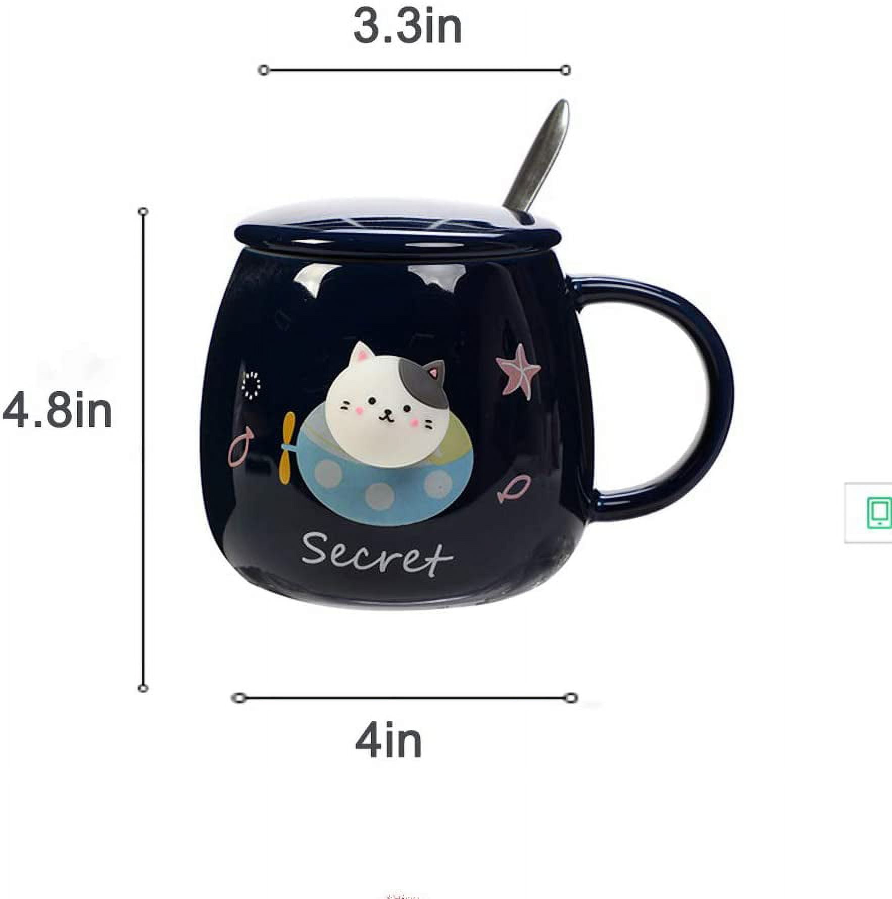 Wekity Cute Cat Mug, Creative Ceramic Coffee Mug Set, 13.5 Oz Novelty  Cartoon Big Belly Cup, Morning Tea Cup Milk Mug