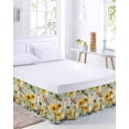 thumbnail image 2 of Sunflower Bee Bed Skirt Queen Size, Vintage Summer Botanical Farmhouse Wrap Around Bed Skirting with Adjustable Elastic Strap, Dust Ruffle Pleated Bedskirts 18 Inch Drop for Bedroom Queen Beds, 2 of 9