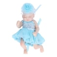 thumbnail image 4 of Muñeca recién nacida renacida de 10 pulgadas, de silicona suave, realista, para dormir, con un hermoso vestido y ropa azul., 4 of 14