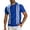 Blue, variant on Men's Retro Striped Golf Shirt Short Sleeve Johnny Collar Color Block Tops Vintage Bowling Style for Summer Vacation Father's Day Gift